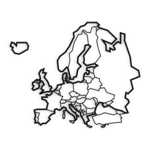 dekorace do bytu mapa Evropy obrys polygon na zeď